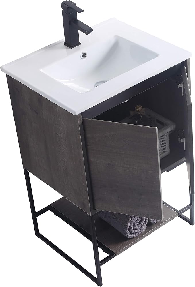 20 Inch Bathroom Vanity with Sink - Modern Knob Free Design, Elegant Space-Saving Solution for Your Bathroom - Durable, Bathroom Vanities for a Contemporary Look - Urbania Collection