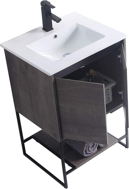 20 Inch Bathroom Vanity with Sink - Modern Knob Free Design, Elegant Space-Saving Solution for Your Bathroom - Durable, Bathroom Vanities for a Contemporary Look - Urbania Collection