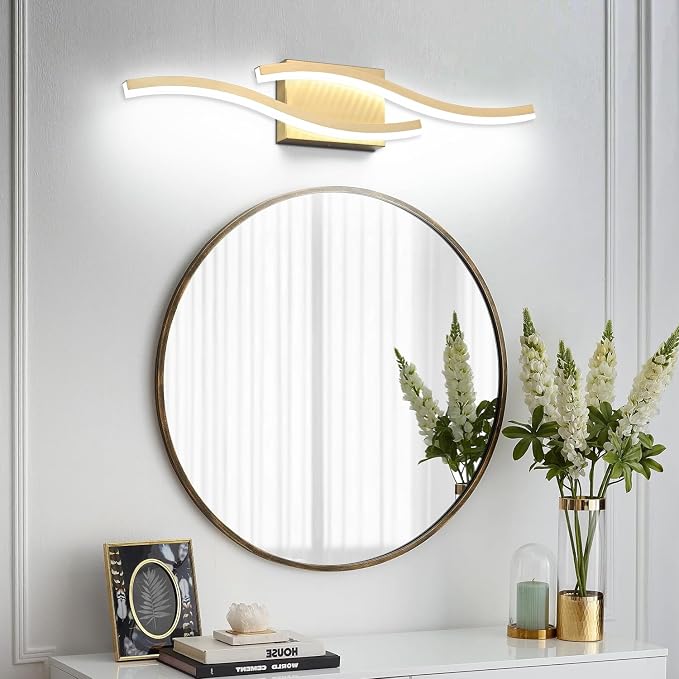 PRESDE 24 Inch LED Vanity Light Brushed Gold Bathroom Light Fixtures Over Mirror Modern Bath Wall Lighting Bar Dimmable