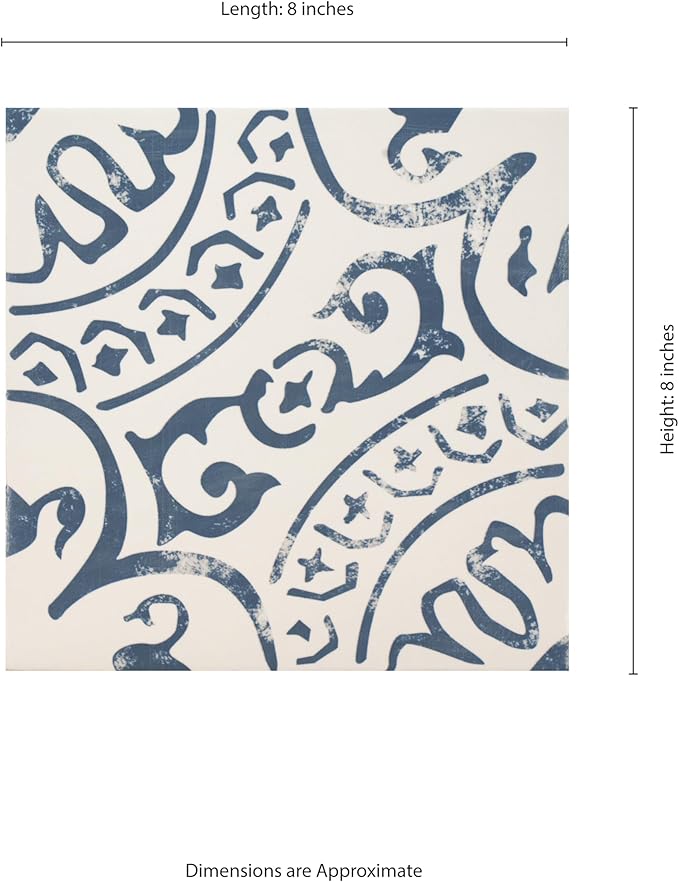 MSI Indigo 8x8in Encaustic Glazed Porcelain Wall Floor Tile Flooring