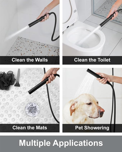 Aolemi Shower System with Rain Head and Handheld,12-Inch,Matte Black | High-Pressure Shower Faucet Set with Dual-Function Handheld,Rough-In Valve,1.8 GPM,Ceiling Mount Trim Kit