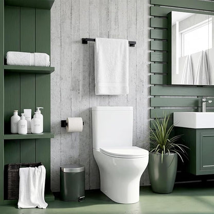 Gisafai 45 Pcs Matte Black Bathroom Hardware Accessories Set 23.6 Inch Black Bath Towel Bar Kit Stainless Steel Bathroom Hardware Set Towel Racks Ring Robe Hooks Paper Holder for Wall Mounted