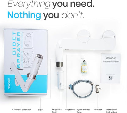 Bidet Attachment for Toilet, Scented Bidet with Fragrance Spray, Self Cleaning and Retractable Bidet Sprayer with Adjustable Pressure, Frontal & Rear Wash Non Electric Bidet for Toilet Seat (Lemon)