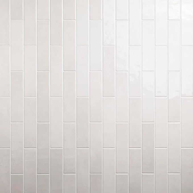 M S International Renzo Dove Glossy Ceramic Subway Tile for Bathroom, Kitchen Backsplash, Accent Wall, and Shower