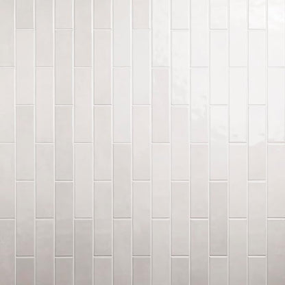 M S International Renzo Dove Glossy Ceramic Subway Tile for Bathroom, Kitchen Backsplash, Accent Wall, and Shower