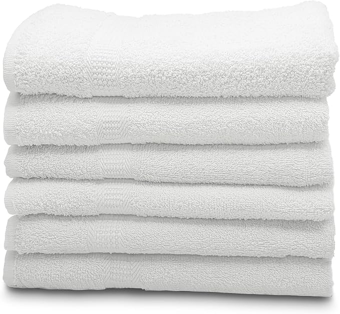 ZUPERIA 6-Pack Bath Towels - 30" x 60" - 100% Cotton Large Bath Towels - Soft & Absorbent for Bathroom, Pool, Gym, Spa, and Hotel Use (White)