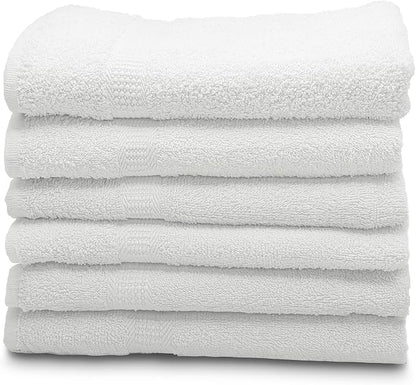 ZUPERIA 6-Pack Bath Towels - 30" x 60" - 100% Cotton Large Bath Towels - Soft & Absorbent for Bathroom, Pool, Gym, Spa, and Hotel Use (White)