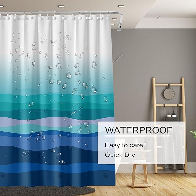 Shower Curtain Liner, 4G PEVA Shower Liner, Plastic Peva Waterproof Shower Curtains, 72x72 inch with Grommet Holes 3 Magnetic Weights