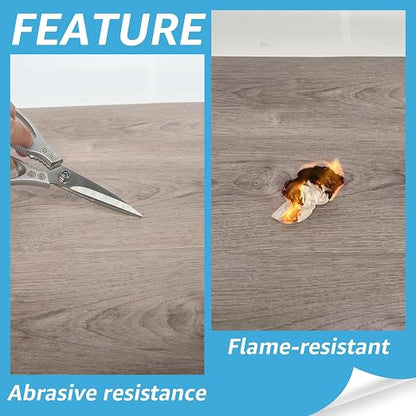 Art3d Wood Textured Peel and Stick Vinyl Floor Tiles, 40-Pack, Teak | Rigid Surface, Waterproof, Fire-Proof, Self-Adhesive, Easy to Clean, Cover 60 sq.ft, Ideal for Bedroom, Living Room, Kitchen