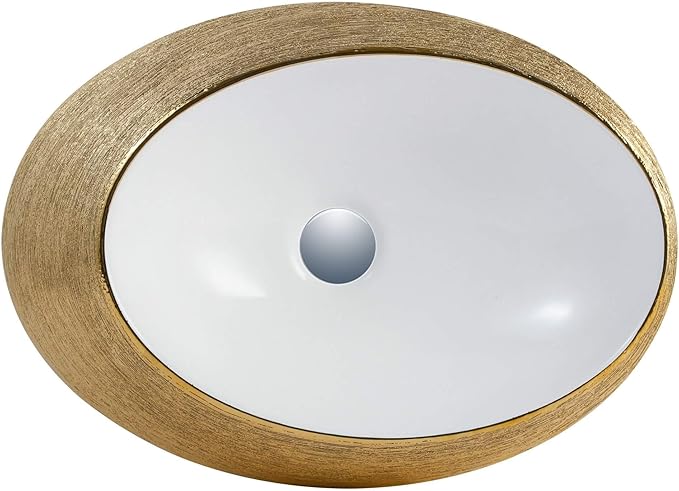 Fine Fixtures LUXURY VESSEL OVAL 20 X 15 BRUSHED GOLD