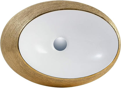 Fine Fixtures LUXURY VESSEL OVAL 20 X 15 BRUSHED GOLD