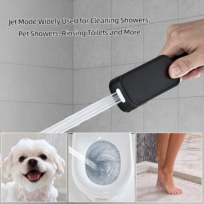 Handheld Shower Head，High Pressure Shower Head,Water Saving Detachable Shower Wand with Solid Brass Body and 5 ft Flexible Hose, Easy to Clean and Durable (Soft Head)