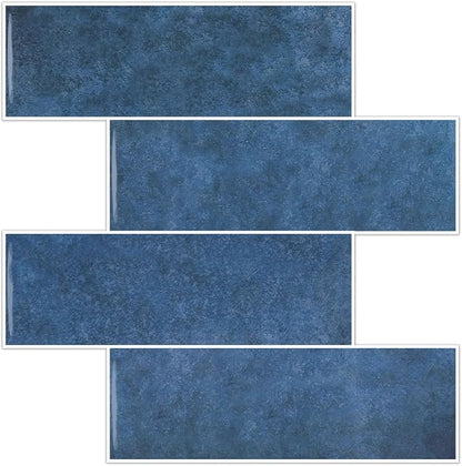 Tilingview 10PCS Peel and Stick Backsplash for Kitchen, 3"x 9" Self-Adhesive Vinyl Gel Subway Tile, Wall Tile for Home Decoration (Dark Blue)