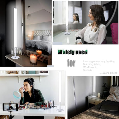 LED Vanity Lights for Mirror, Ultra bright/RA90/6000K/Dimming/Timer Makeup Lights, Height Adjustable 12V/18W Fill Light for Mirror, for Make up, Photography, Video Recording Conference Lighting