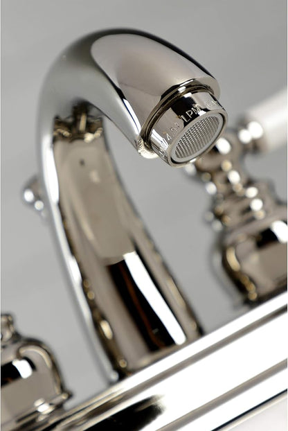 Kingston Brass KB5616PL Restoration 4 in. Centerset Bathroom Faucet, Polished Nickel