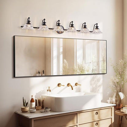 45" Bathroom Light 6 Light Black Vanity Light Farmhouse Vanity Lights Vanity Lighting Fixtures (Exclude G9 Bulb)
