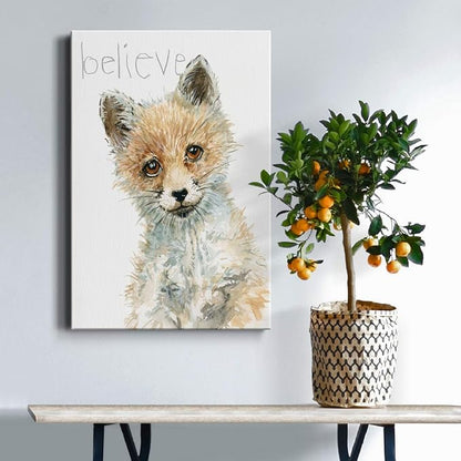 Renditions Gallery Animal Canvas Wall Art Paintings for Wall Decorations Brown Baby Fox Modern Abstract Wall Hanging Artwork Prints for Bedroom Living Room Office Kitchen - 24"x36" LT02