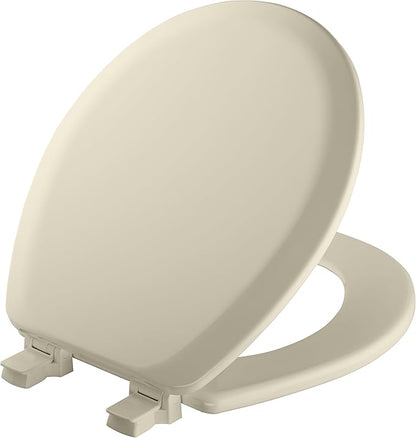 Mayfair Cameron Biscuit Toilet Seat, Non Slip Heavy Duty Wood, Easy Clean, Made in USA, Round
