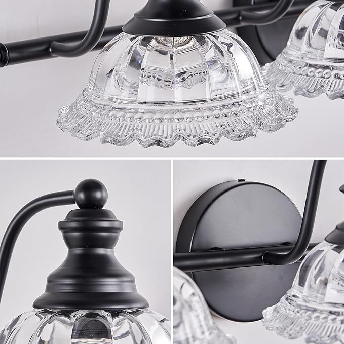 Black Bathroom 29.7" Vanity Light Farmhouse Vanity Lights Vanity Lighting Fixtures