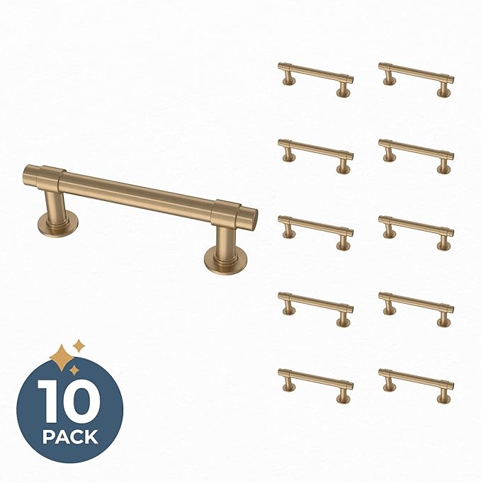 Franklin Brass Francisco (10-Pack) Cabinet Handles 3" Hole Center Pulls | Champagne Bronze Hardware Kitchen Door, Drawers, Dressers, Furniture P29520Z-CZ-B