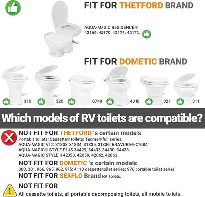 2-in-1 RV Bidet Attachment and Handheld Sprayer Combo for Camper Toilet, Non-Electric Dual Nozzle Toilet Bidet with Metal Spray Wand, Adjustable Pressure