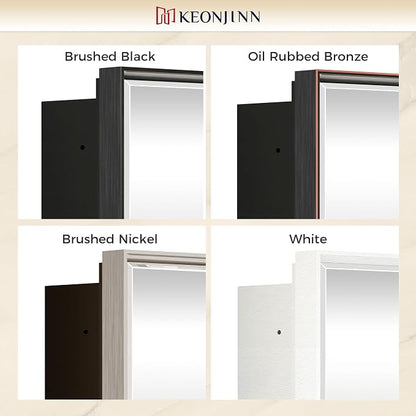 Keonjinn 24" x 30" Bathroom Medicine Cabinet with Mirror, Oil Rubbed Bronze | Fully Assembled, Adjustable Shelves, Aluminum Frame, Rust-resistant, Recessed or Wall-Mounted Medicine Cabinet, Waterproof