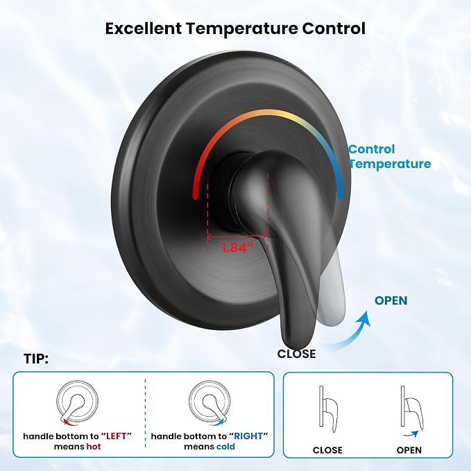 gotonovo Shower Faucet Set with Valve 6 Mode Rain Head Oil Rubbed Bronze | Bathroom Shower Head and Handle Set Complete Combo,6 Mode Multi 6’’ ABS Rainfall Showerhead,Brass Valve Trim Kit,Wall Mount