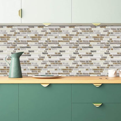 STICKGOO Peel and Stick Tile Backsplash for Kitchen, 12”×12”Stick on Backsplash, Self Adhesive Tile for Kitchen Backsplash and Bathroom(10 Sheets, Thicker Design)