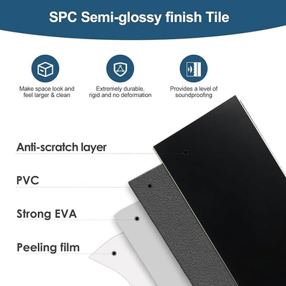 Yipscazo 2026 New Upgrade Peel and Stick backsplash 3 x 6 Inches, Backsplash Tile Peel and Stick Tile for Kitchen, Bathroom, Laundry Room, Fireplace(Polished Marble Black, 160 Pieces)