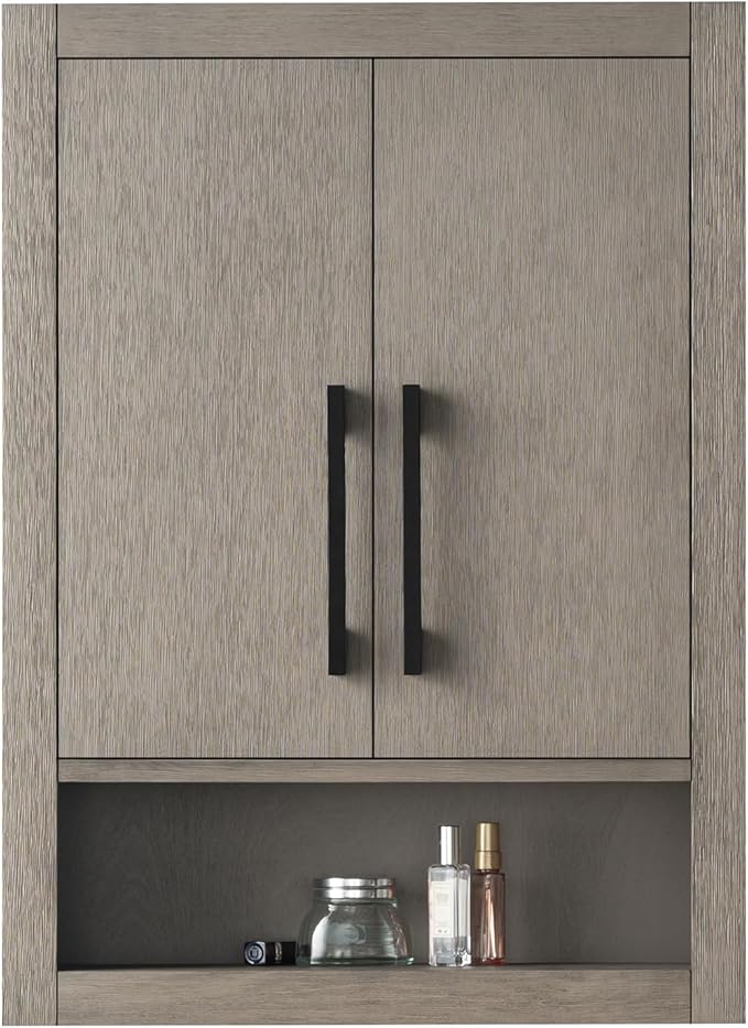 Vanity Art 24" Bathroom Vanity with Storage Cabinet & Shelves, Storage Cabinet with Soft-Closing Doors,VA90-TC-DG-BN1