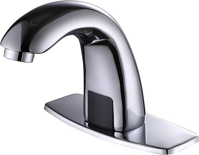 Charmingwater Touchless Bathroom Sink Faucet, Motion Automatic Sensor Faucet with Hole Cover Plate, Chrome