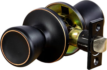 Design House Terrace Interior Door Knobs, Universal Passage Door Handle – Round Closet Door Knobs for Home Improvement - Oil Rubbed Bronze Dummy Door Knob, Design House 728717