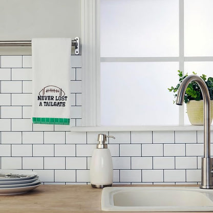 SKL Home Never Lost A Tailgate 2pc Hand Towel Set for Bath/Kitchen, Optic White