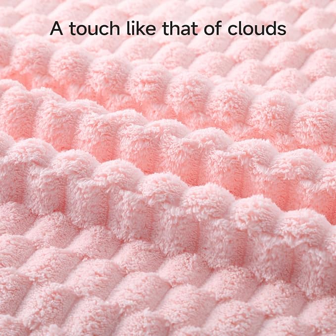 REDKISS Pink Microfiber Bath Towels Lagre, 30"x60" Super Absorbent Towels | 2 Pack Quick Dry, Super Soft, Lint Free, Fluffy Towel for Bathroom, Spa, Gym, Travel, Dorm, Ideal Everyday Use