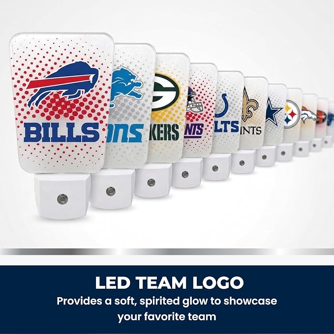 Party Animal NFL Team LED Night Light, Cleveland Browns | Energy-efficient LED light with auto-sensor & 3 light settings; Slim 5-inch design fits standard outlets for indoor use