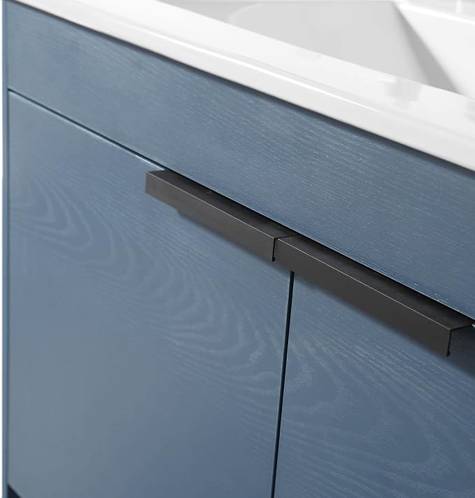 Phoenix 30 Inch Bathroom Vanity with Sink – Modern Design, Soft-Close Doors, Storage Drawers, Durable Build – Navy Blue Vanity for Small Bathrooms (Full Assembly Required)