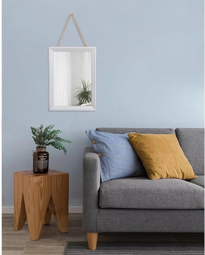 AAZZKANG Rectangular Wall Mirror Wood Framed Small Hanging Mirrors | Decorative Farmhouse Bedroom Bathroom Living Room Entryway Home Decor