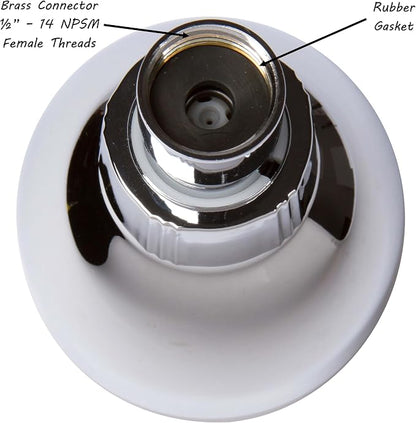 Aqua Elegante Pressure Boosting Shower Head - 2.5 GPM - Polished Chrome | 3 Inch Wall Mount, Water Saving Showerhead, Best For Low Flow Showers With Anti-Clog Nozzles & Adjustable Brass Fitting