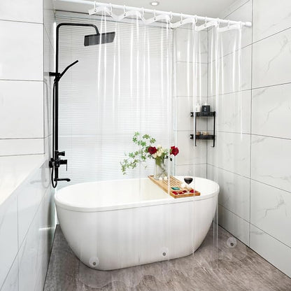 Seenus Bathroom Clear Shower Curtain Inner Liner with 3 Large Magnets, 72 x 84 inch Extra Long PEVA 8G Weighted Shower Liner Bpa-Free, Waterproof 84'' Tall Plastic Shower Curtain Transparent
