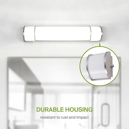 ASD LED 30" Vanity Flush Mount Light Fixture, Linear Bathroom Lighting Bar | 3CCT, Dimmable, Energy Star, ETL Listed | 28W 2425LM 3000-5000K 120V | Long Bath Wall Sconce Over Mirror | Nickel