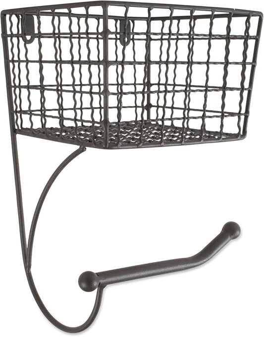 DII Rustic Farmhouse Bathroom Décor, Metal Storage, Toilet Paper Holder, Gray
