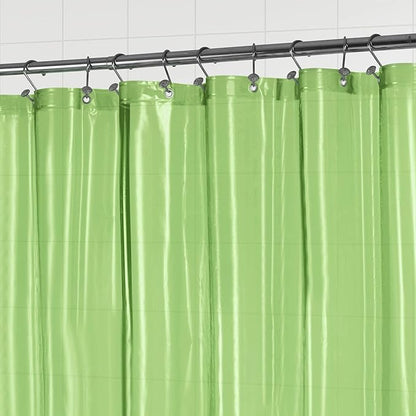 Barossa Design Clear Green Shower Curtain Liner - Premium PEVA Shower Liner with 3 Magnets and Metal Grommets, Waterproof Lightweight Standard Size Bath Curtains for Bathroom - Translucent Green