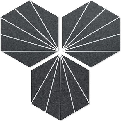 AULIGET Flower Vintage Hexagon Tile Peel and Stick Backsplash, 6"x7" Self Adhesive Wall Tiles in Grey (Pack of 45)