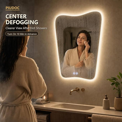 22x30 Inch Backlit Bathroom Mirror, Frameless LED Vanity Mirror with Lights, Dimmable Anti-Fog,Vertical Wall Mount for Bathroom Makeup, 3 Color Changing, Shatterproof, Touch Sensor