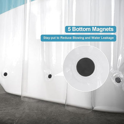 EurCross Narrow Wide 54 by 78 inch Long Shower Curtain Liner with 5 Magnets | 135 g/m² Heavy Duty PEVA, PVC-free, See through and Soft Flexibility Clear Curtain Liner for Shower Stall
