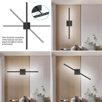Tipace Hard-Wired LED Black Wall Sconce for Bathroom 39.4IN Vanity Light Fixture 5500K Indoor Bathroom Sconce Over Mirror 360° Rotate for Living Room,Bedroom,Hallway