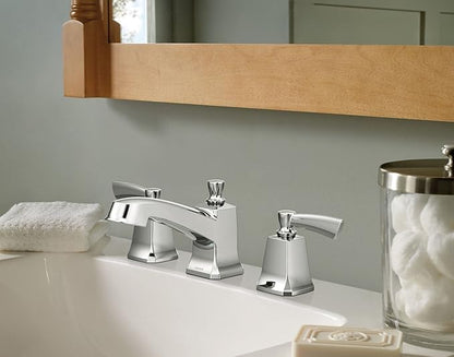 Moen Conway Chrome Two Handle Widespread Bathroom Sink Faucet with Valve Included, 84926