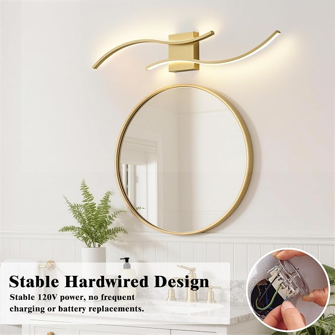 KARTOOSH Hardwired LED Vanity Lights for Bathroom | 1 Pack 31.5 Inch, 3CCT Dimmable, Waterproof, Rustproof, Bathroom Light Fixtures Over Mirror