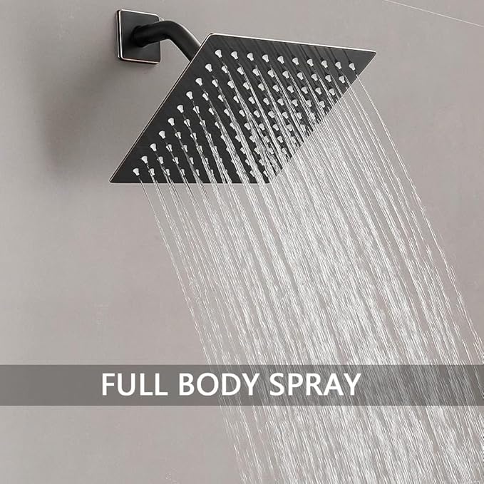 Oil Rubbed Bronze Shower Faucet Set with Tub Spout Bathroom Rainfall 8 Inch Shower Head System with Handheld Single Handle Shower Trim Kit with Rough-in Valve