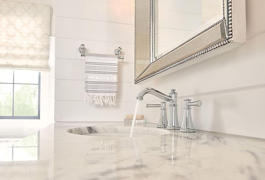 Moen Belfield Chrome Two-Handle 8-Inch Widespread Bathroom Faucet Trim Kit, Valve Required, T6405